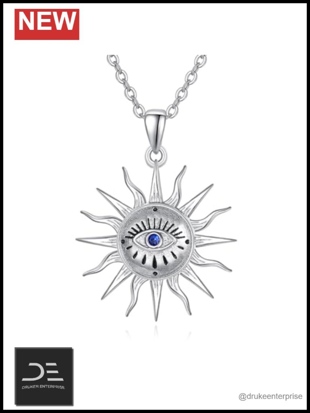 925 Sterling Silver Evil Eye Pendant Necklace for Women Dainty Cubic Zirconia